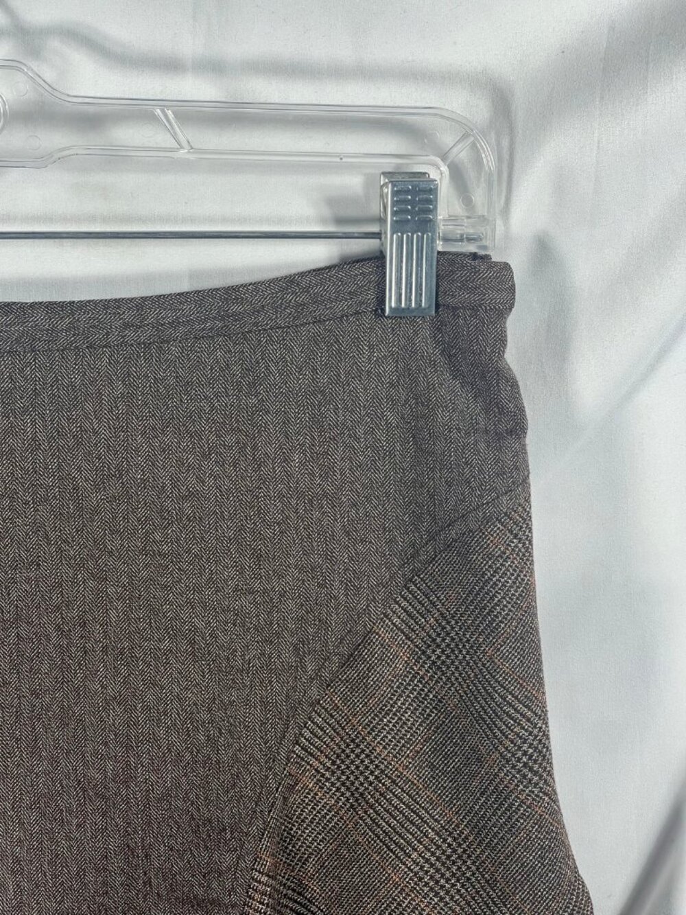 Bcbg Maxazria Skirt Womens 2 Flounce Wool Houndstooth Dark Academia Chic Y2K - Picture 7 of 7